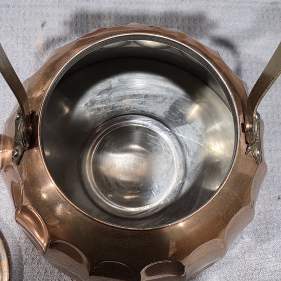 Copper Teapot with Blue Floral Handle - Picture 6 of 6